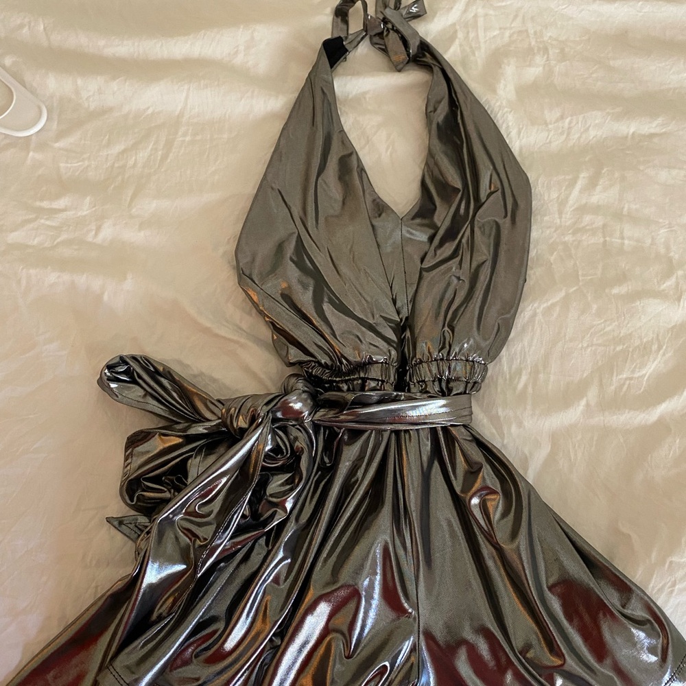 Metallic Halter romper
